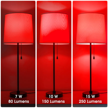 Briignite 3 Way Red Light Bulbs, 3 Way LED Light Bulbs 30 70 100W Equivalent, Red 3 Way Light Bulbs, Three Way A19 Light Bulbs E26 Medium Base, Christmas Light Bulbs, 2Pack
