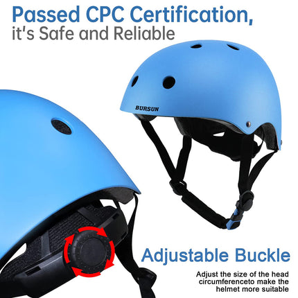 Bursun Kids Bike Helmet Set Adjustable Toddler Helmet for Ages 2-8 Kids with Knee Elbow and Wrist Pads | Multi Sport Helmet for Skateboard Cycling Scooter Rollerblading