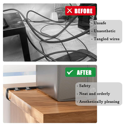Hook and Loop Cable Management Under Desk, 80PCS Self Adhesive Cable Ties, Reusable Wire Organizers for Cords, Hooks for Outdoor String Lights, Christmas Light Clips (White)