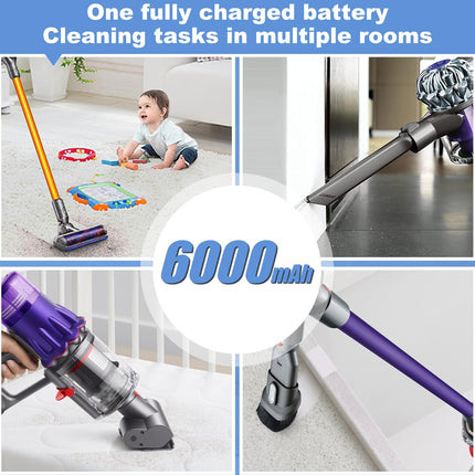For Dyson V6 Battery, 6000Mah 21.6V Battery For Dyson Sv03 Sv04 Sv05 Sv06 Sv07 Sv09 Dc58 Dc59 Dc61 Dc62 Dc72 Dc74 Compatible With V6 Motorhead, V6 Animal