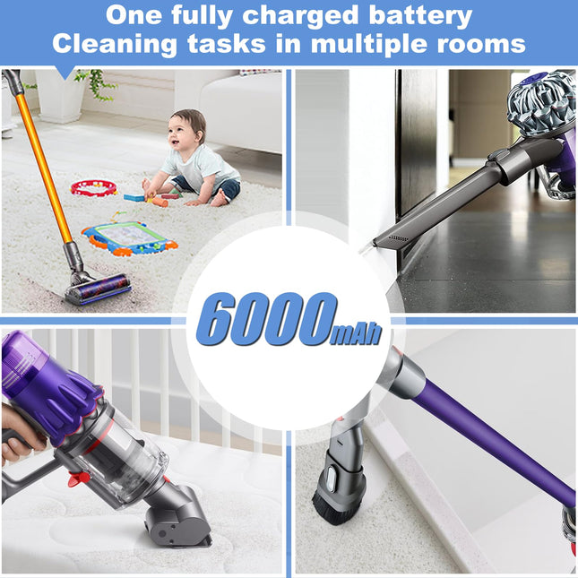For Dyson V6 Battery, 6000Mah 21.6V Battery For Dyson Sv03 Sv04 Sv05 Sv06 Sv07 Sv09 Dc58 Dc59 Dc61 Dc62 Dc72 Dc74 Compatible With V6 Motorhead, V6 Animal