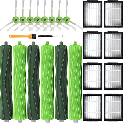 19 Pack Parts Compatible For Roomba J7 J7+Plus E5 E6 E7 I7 I7+ I3 I3+ I4 I4+ I6 I6+ I8 Vacuum Cleaner, Replenishment Kit 3 Set Roller Brushes,8 Filters,8 Side Brushes, Tools