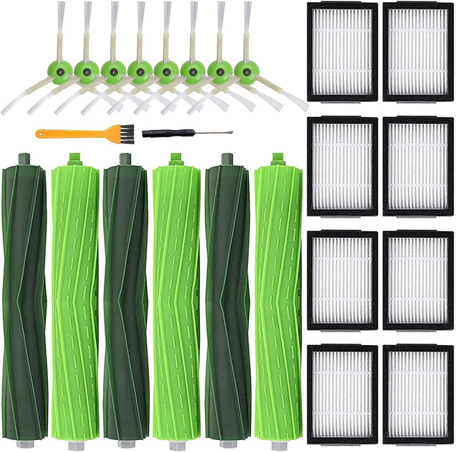 19 Pack Parts Compatible For Roomba J7 J7+Plus E5 E6 E7 I7 I7+ I3 I3+ I4 I4+ I6 I6+ I8 Vacuum Cleaner, Replenishment Kit 3 Set Roller Brushes,8 Filters,8 Side Brushes, Tools