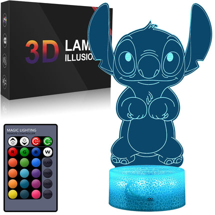 Stitch Night Lights, Stitch s Children's Room Decoration, Christmas s, Children's Day 3D LED Intelligent Remote Control Stitch Light Stitch Stuff lilo and Stitch s