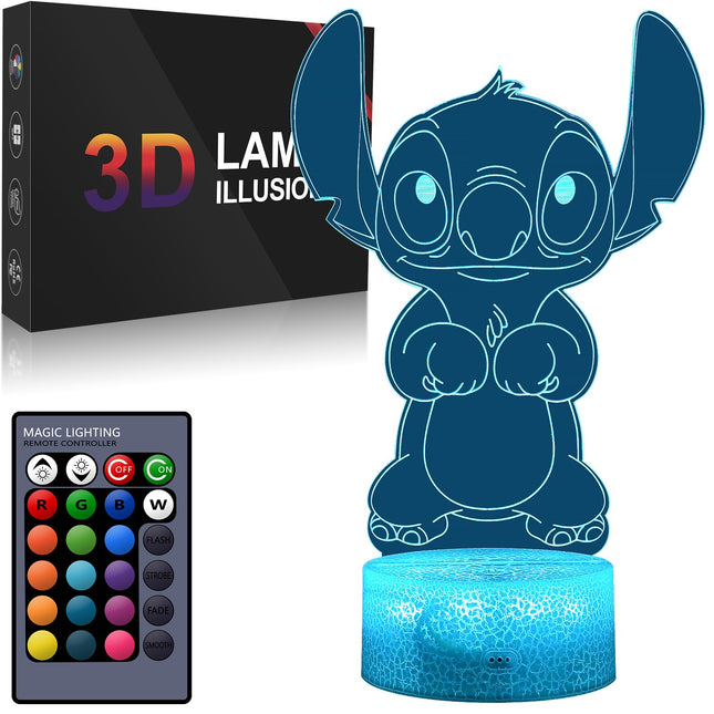 Stitch Night Lights, Stitch s Children's Room Decoration, Christmas s, Children's Day 3D LED Intelligent Remote Control Stitch Light Stitch Stuff lilo and Stitch s