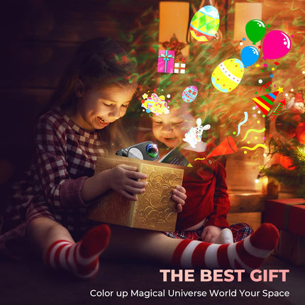 est Designed Halloween Christmas Projector Lights Outdoor Waterproof,15W Brighter HD Ocean Wave Effect,12 Slides 96 No Fade Pictures for Thanksgiving, Year LED Projector Decoration