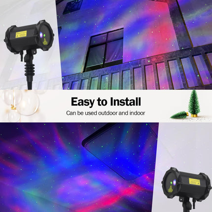 Firefly Garden Lights Star Projector Laser Christmas Lights with Colorful LED Background Light