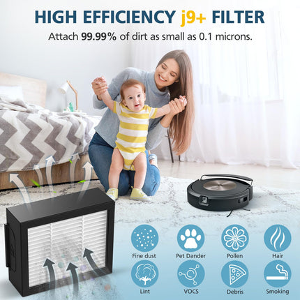 6 Pack Combo J9+ J7+ Hepa Filters Compatible With Irobot Roomba Combo J9+ J7+ Selfemptying Robot Vacuum Cleaner Parts Not Fits For Roomba J7 J7+ J9 J9+ Serials