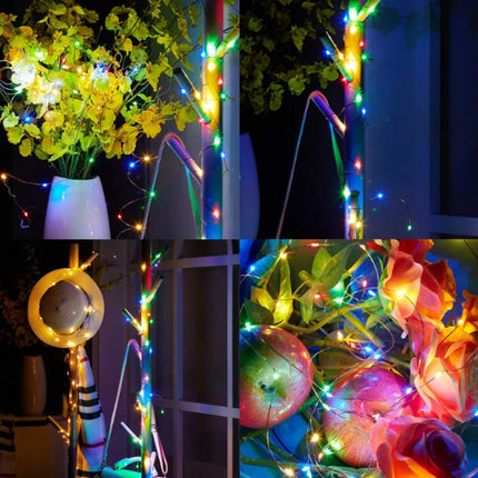 2 Pack Sound Activated Music String Lights,32.8ft 100LEDs 12 Modes Waterproof Copper Wire Multicolor AA Battery Powered String Lights with Remote Control for Bars,Parties,Christmas,Wedding Dance.