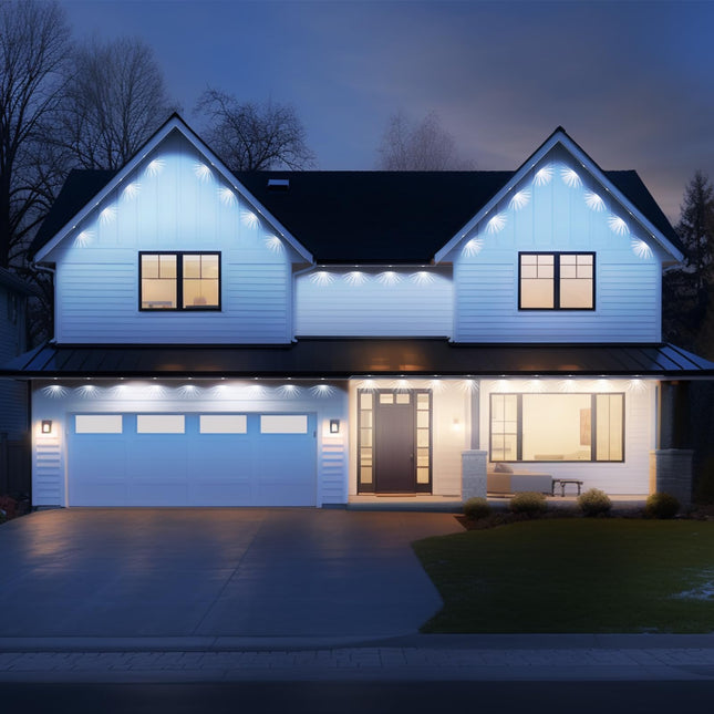 Permanent Outdoor Lights Pro, 120ft with 88 RGB Warm Cold White LED Lights, APP and Northern Lights Modes for Christmas, IP67 Waterproof, Work with Remote, Alexa, Google Assistant, White