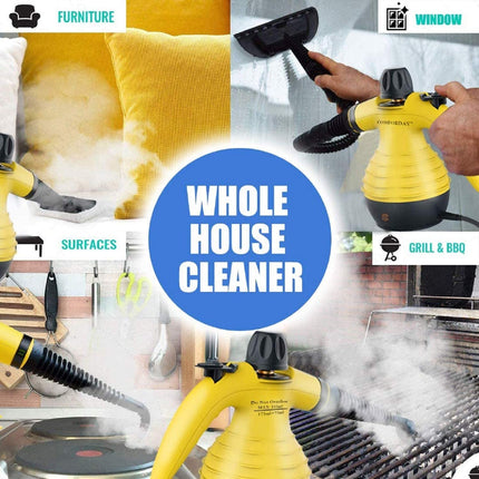 Comforday Multipurpose Handheld Pressurized Steam Cleaner With 9Piece Accessories, Perfect For Stain Removal, Curtains, Car Seats, Floor, Window Cleaning