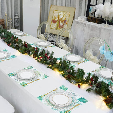 Pre-Lit Artificial Christmas Garland, Green, White Lights 50, Decorated with Pine Cones, Berry Clusters, Plug in, Christmas Decorations, 9 Feet