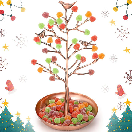 Soaoo Festive Gumdrop Tree Christmas Nostalgic Gum Drops Artificial Tree for Table Centerpiece Christmas Decorations for Tabletop Display Ornament Candy Themed Party Supplies Xmas(Bronze)
