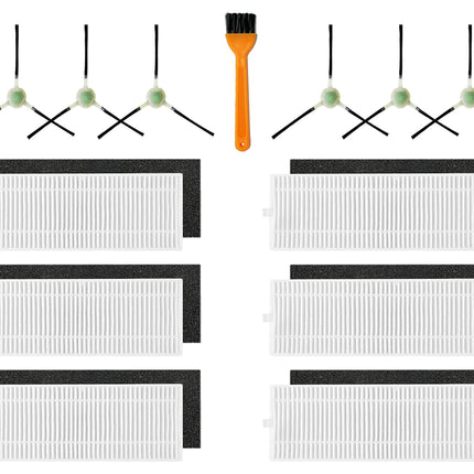 12Pack Parts Accessories Compatible With Lefant M201 T800 U180 T700 M520 M571 Okp K7 K8 L3 Moosoo Mt501 Mt710 Mt720 M501B Vacuum Cleaner, Hepa Filters Side Brushes Not For M210 M213