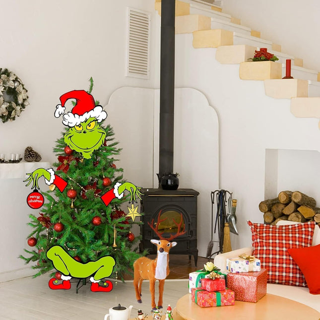 Christmas Decorations for Tree - Funny Christmas Tree Ornament Thief Stole Tree Topper Head Arms and Legs for Holiday Xmas Home Party Decorations