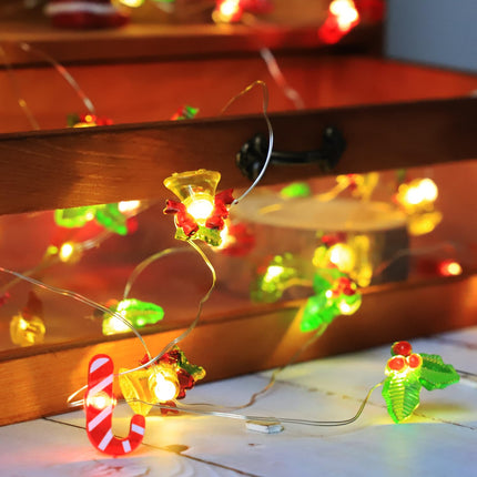 Christmas Decorations String Lights, 30 LED Copper String Lights with Remote Control & Waterproof Jingling Bell&Candy Battery Operated Fairy Lights for Indoor Outdoor, Xmas Tree Decor (Warm White)