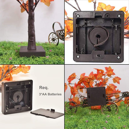 Artificial Fall Lighted Maple Tree 24 LED Thanksgiving Decorations Table Lights Battery Operated for Wedding Party s Indoor Outdoor Autumn Harvest Home Decor