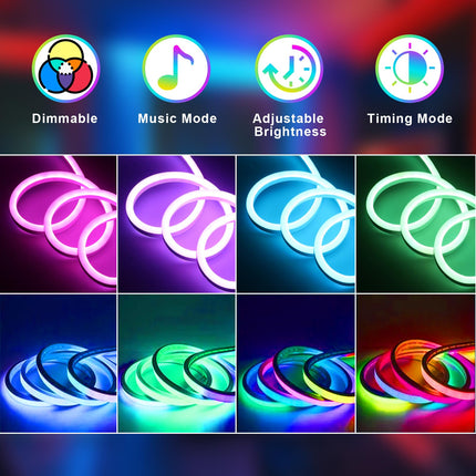 LED String Light 9.84ft RGB Color Changing for Bedroom, IP65 Waterproof Music Sync LED Light Strips with Remote APP Control for Party, Christmas, Halloween, Birthday