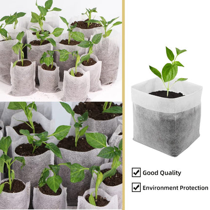 100-PCS Biodegradable Nursery Bag Grow Bags Non-Woven Fabric s to Sow Flower Pots for Home Garden Accessories Tools