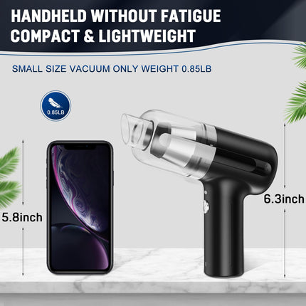 Mini Car Vacuum Cleaner, Handheld Vacuum Cordless,2 In 1 Rechargeable Vacuum Cleaner & Blower,Small Car Vacuum With 6000Pa Suction Power,Dust Buster,Portable Hoover Vacuum For Car Home