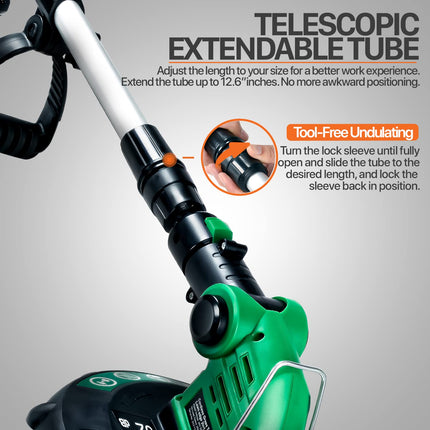 ApolloSmart 2 in 1 Lawn Mower Edger Tool String Grass Trimmer Brush Cutter Weed Whacker Cordless Electric 20V Garden Landscaping