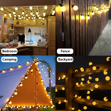 Fairy Lights Battery Operated 23.8Ft 20 LED Globe String Lights, Shatterproof G50 Edison Lights String with Remote Timer, Warm White Christmas Lights for Bedroom Camping Balcony Christmas Tree Decor