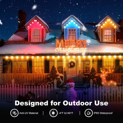 REYLAX Permanent Outdoor Lights with Remote, 110ft 60 RGBWW LEDs Eaves Lights IP65 Waterproof for Outdoor Decor, Daily and Holidays Accent Lighting, Bright in-Ground Lights for Garden Decor