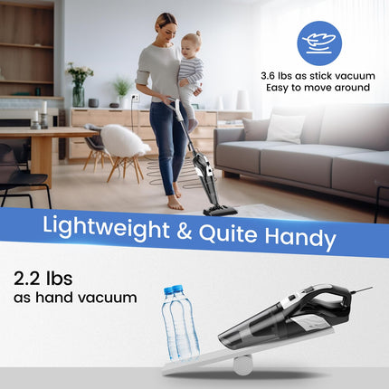 Vacuum Cleaner, Stick Vacuum Corded, 20000 Pa Powerful Suction Small Vacuum Cleaners For Home, Lightweight 4In1 Mini Vacuum, Portable Hand Held Vac For Hard Floor, H611
