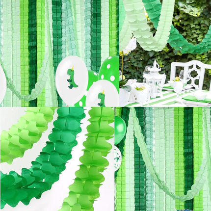 10PCS Four Leaf Clover Paper Flowers Garland Decorations Four Leaf Clover Paper Banner Tissue Paper Streamers Reusable Hanging Garland for Birthday Wedding Baby Shower Party Backdrop Decor(Green kit)