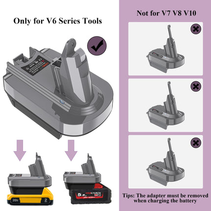 Dyson V6 Battery Adapter Compatible With Dewalt 20V & Milwaukee 18V Liion Battery Converted To Dyson V6 Battery, Use For Dyson V6 Series Vacuum Cleaners Animal Absolute Fluffy Cordless Stick