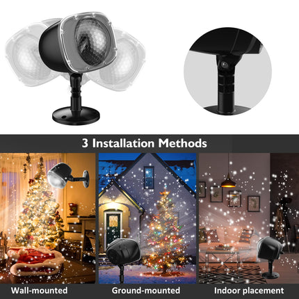 Christmas Snowfall Projector Lights, Holiday Projector Lights Waterproof Snow Flurries Landscape Spotlight with Remote for Xmas Party Wedding Home Decor