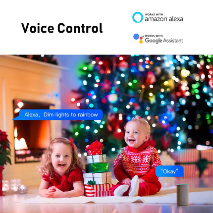 Smart Globe Fairy Lights, 32.8ft Waterproof LED String Lights for Indoor and Outdoor Decor, Voice and App Controlled with Music Sync for Christmas and Party, Compatible with Alexa and Google Home.