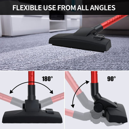 Corded Vacuum Cleaner, 17Kpa Powerful Suction With 600W Motor, 4 In 1 Lightweight Handheld Stick Vacuum For Pet Hair Hard Floor And Carpet