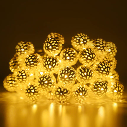 Solar String Lights for Outside, 9.8FT 20LED Outdoor Solar String Lights with 8 Mode, Moroccan Solar Fairy Lights, Waterproof Globe Solar Twinkle Lights for Outside Garden Patio Wedding, Warm White