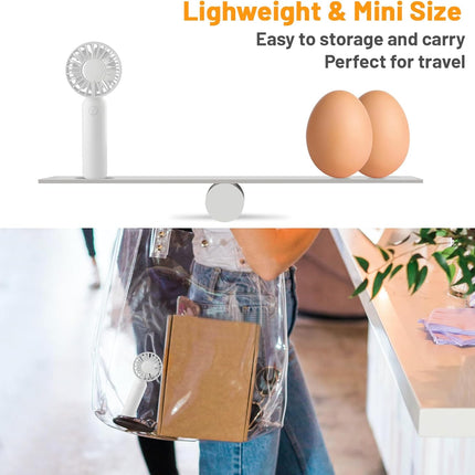 Mini Hand Held Fan, Dual Motors Powerful Portable Fan, 3 Speed Cute Design Small Personal Fan, Lightweight Makeup Usb Rechargeabl