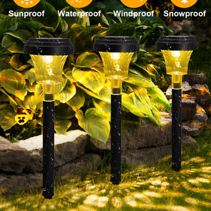 ROOR Ultra Bright Solar Lights 16 Pack, Outdoor Solar Pathway Lights, Warm White Yard Lights, IP67 Waterproof LED Garden Lights for Path Backyard Christmas Lawn Landscape Decorative