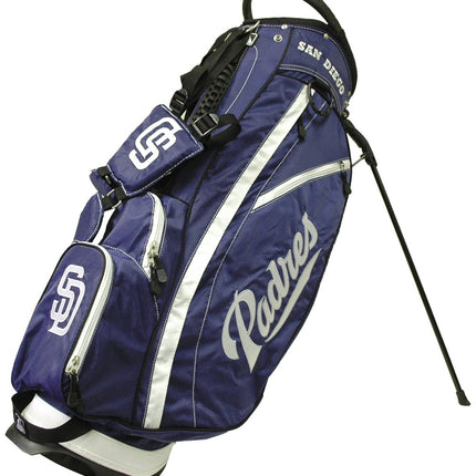Team Golf MLB San Diego Padres Fairway Golf Stand Bag, Lightweight, 14-way Top, Spring Action Stand, Insulated Cooler Pocket, Padded Strap, Umbrella Holder & Removable Rain Hood