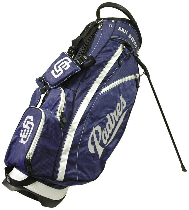 Team Golf MLB San Diego Padres Fairway Golf Stand Bag, Lightweight, 14-way Top, Spring Action Stand, Insulated Cooler Pocket, Padded Strap, Umbrella Holder & Removable Rain Hood