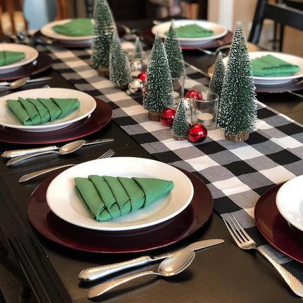 Mini Christmas Tree, Bottle Brush Christmas Tree, 4 PCS Artificial Christmas Tree with Wooden Bases for Xmas Holiday Party Home Tabletop Bottle Brush Trees, Green