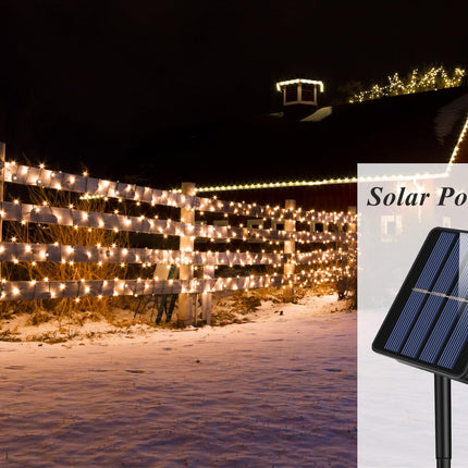 Solhice 2 Pack Solar String Lights for Outside, 200 LED 80ft Total Solar Christmas Lights Outdoor Waterproof, 8 Modes Warm White Xmas Tree Lights for Yard Garden Patio