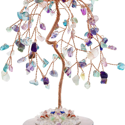 ZHIYUXI Fluorite Crystals Tree s for Women Men Home Office Decor Desk Accessories Lucky Gemstones Trees of Life Reiki Positive Energy Success