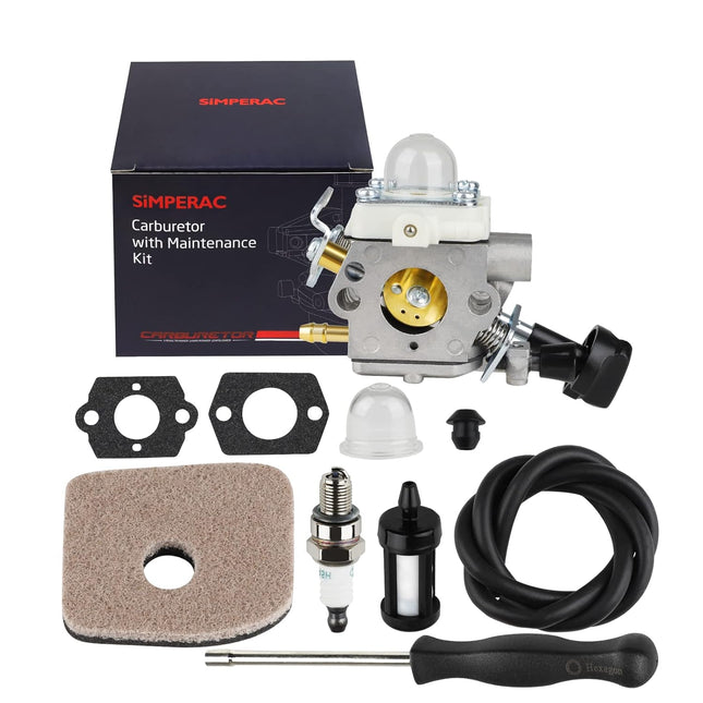 SIMPERAC BG56 Carburetor for Stihl BG56C BG56 Leaf Blower Replace for Zama C1M-S260B, 4241-120-0615 Carburetor with 42141201800 Air Filter