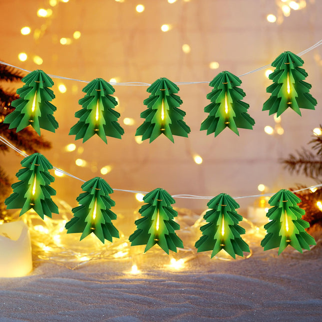SUNBEAUTY 10 PCS Christmas Lights Mini Christmas Tree String Lights Christmas Tree Ornaments Waterproof Indoor Outdoor Twinkle Christmas Lights for Bedroom Patio Room Garden Home