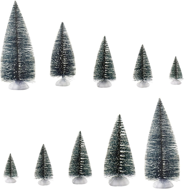 10 Green Scenery Landscape Model Cedar Trees Snow Frost Tree Train Scenery Landscape Pine Miniature Diorama Trees Mixed Model for Road Architecture Building DIY Holiday Party DIY Room Decor