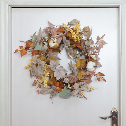 MIZII Fall Decor Artificial Maples Leaf Pumpkin Garland 10FT Autumn Maple Vines Garland Thanksgiving Halloween Harvest Decorations for Home Porch Mantle Fireplace Farmhouse Outdoor Indoor (10FT,Fall)