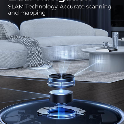 Laresar Robot Vacuum And Mop Combo,4000Pa Robotic Vacuum Cleaner With 3.5L Self Emptying Station,3 In 1 Robot Vacuum With Lidar Navigation,Smart App Control,For Pet Hairfloorscarpetsl6 Pro