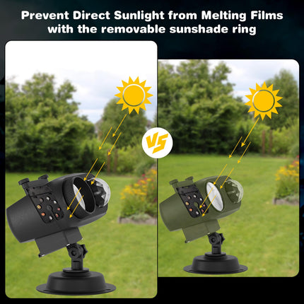 Christmas Projector Lights Outdoor, Brightness Increase 50% HD 2-in-1 Ocean Wave Snowflake LED Holiday Projector Lights Indoor 96 Patterns, Memory Function Waterproof 12 Slides for Party Garden...