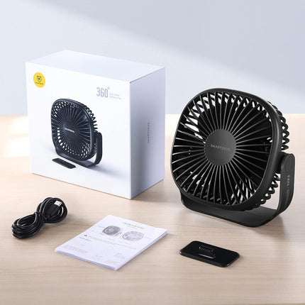 Smartdevil Small Usb Desk Fan, 3 Speeds Portable Personal Desktop Table Fan With Pasteable Hook, Dual 360° Adjustment Mini Fan