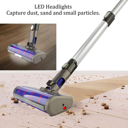Soft Roller Cleaner Head Compatible With Dyson V6, Dc58, Dc59, Dc61, Dc62, Dc74 Cordless Vacuum Cleaner, Hard Floor Attachment With Headlights For A&B Interface