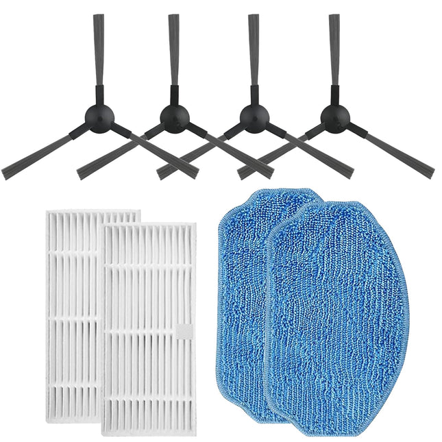 Vvhooy Parts Compatible With Mamnv Br150 Br151, Br150 Br151, Gttvo Br150Br151 Robot Vacuum, Robot Vacuum Accessories Kits 2 Hepa Filters 2 Mop Pads 4 Side Brushes